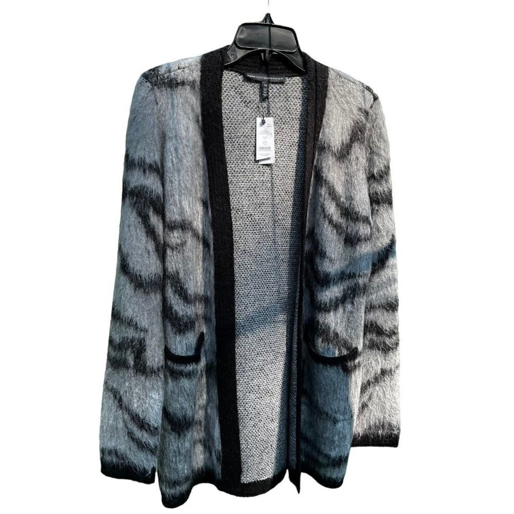 White House Black Market Kimono Cover Up Cardigan Sweater Animal Print XS